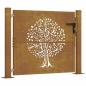 Preview: Gartentor 105x105 cm Cortenstahl Baum-Design
