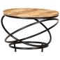 Preview: ARDEBO.de - Couchtisch Schwarz 60x60x40 cm Raues Mango-Massivholz