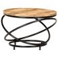 Preview: Couchtisch Schwarz 60x60x40 cm Raues Mango-Massivholz