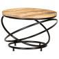 Preview: Couchtisch Schwarz 60x60x40 cm Raues Mango-Massivholz