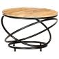 Preview: Couchtisch Schwarz 60x60x40 cm Raues Mango-Massivholz
