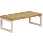 Preview: Couchtisch 100x50x35 cm Mango Massivholz und Stahl