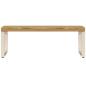 Preview: Couchtisch 100x50x35 cm Mango Massivholz und Stahl