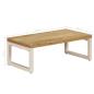 Preview: Couchtisch 100x50x35 cm Mango Massivholz und Stahl