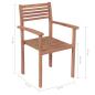 Preview: Gartenstühle 2 Stk. mit Taupe Kissen Massivholz Teak