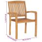 Preview: Gartenstühle 2 Stk. mit Beige Kissen Massivholz Teak