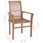 Preview: Essstühle 8 Stk. mit Beigen Kissen Massivholz Teak
