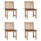 Preview: ARDEBO.de - Gartenstühle 4 Stk. mit Kissen Massivholz Teak 