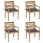 Preview: ARDEBO.de - Batavia-Stühle mit Kissen 4 Stk. Massivholz Teak