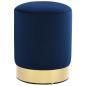 Preview: ARDEBO.de - Hocker Blau und Golden Samt