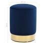 Preview: Hocker Blau und Golden Samt