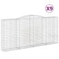 Preview: Gabionen mit Hochbogen 9 Stk. 400x50x180/200cm Verzinktes Eisen