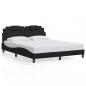 Preview: ARDEBO.de - Bettgestell mit LED Schwarz 160x200 cm Kunstleder
