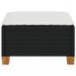 Preview: Gartenhocker mit Kissen Schwarz 63,5x56x32 cm Poly Rattan