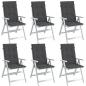 Preview: ARDEBO.de - Hochlehner-Auflagen 6 Stk. Melange Anthrazit 120x50x4 cm Stoff
