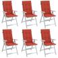 Preview: ARDEBO.de - Hochlehner-Auflagen 6 Stk. Melange Rot 120x50x4 cm Stoff