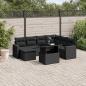 Preview: ARDEBO.de - 8-tlg. Garten-Sofagarnitur mit Kissen Schwarz Poly Rattan