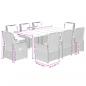 Preview: 9-tlg. Garten-Essgruppe mit Kissen Braun Poly Rattan
