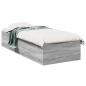 Preview: ARDEBO.de - Bettgestell Grau Sonoma 75x190 cm Holzwerkstoff