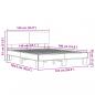 Preview: Bettgestell Grau Sonoma 140x190 cm Holzwerkstoff und Metall