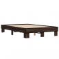 Preview: Bettgestell Braun Eichen-Optik 120x200 cm Holzwerkstoff Metall