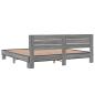 Preview: Bettgestell Grau Sonoma 200x200 cm Holzwerkstoff und Metall