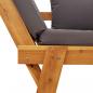 Preview: Gartenbank mit Kissen 2-in-1 Massivholz Akazie