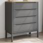 Preview: ARDEBO.de - Kommode FLORO Grau Massivholz Kiefer