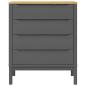 Preview: Kommode FLORO Grau Massivholz Kiefer