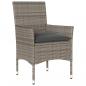 Preview: 3-tlg. Garten-Essgruppe mit Kissen Grau Poly Rattan und Glas