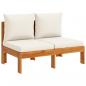 Preview: Gartensofa ohne Armlehnen mit Kissen 2-Sitzer Massivholz Akazie