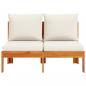 Preview: Gartensofa ohne Armlehnen mit Kissen 2-Sitzer Massivholz Akazie