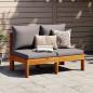 Preview: ARDEBO.de - Gartensofa ohne Armlehnen mit Kissen 2-Sitzer Massivholz Akazie