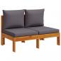 Preview: Gartensofa ohne Armlehnen mit Kissen 2-Sitzer Massivholz Akazie