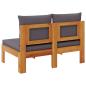 Preview: Gartensofa ohne Armlehnen mit Kissen 2-Sitzer Massivholz Akazie