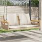 Preview: ARDEBO.de - Hängebank mit Kissen Beige 109x62x40 cm Poly Rattan