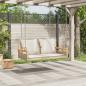 Preview: Hängebank mit Kissen Beige 109x62x40 cm Poly Rattan