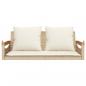 Preview: Hängebank mit Kissen Beige 109x62x40 cm Poly Rattan