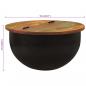 Preview: Couchtisch Schwarz 50x27 cm Altholz Massiv
