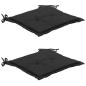 Preview: Gartenstuhl-Kissen 2 Stk. Schwarz 50x50x3 cm Oxford-Gewebe