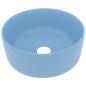 Preview: Luxuriöses Waschbecken Rund Matt Hellblau 40x15 cm Keramik