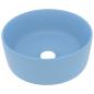 Preview: Luxuriöses Waschbecken Rund Matt Hellblau 40x15 cm Keramik
