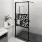 Preview: ARDEBO.de - Duschwand mit Ablage für Walk-In-Dusche Schwarz 90x195 cm ESG
