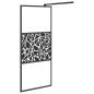 Preview: Duschwand mit Ablage für Walk-In-Dusche Schwarz 90x195 cm ESG