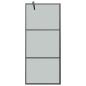 Preview: Duschwand mit Ablage für Walk-In-Dusche Schwarz 90x195 cm ESG