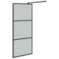 Preview: Duschwand mit Ablage für Walk-In-Dusche Schwarz 90x195 cm ESG