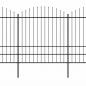 Preview: Gartenzaun mit Speerspitzen Stahl (1,75 - 2) x 15,3 m Schwarz