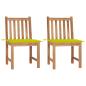 Preview: ARDEBO.de - Gartenstühle 2 Stk. mit Kissen Massivholz Teak