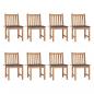 Preview: ARDEBO.de - Gartenstühle 8 Stk. mit Kissen Massivholz Teak