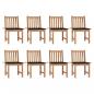 Preview: ARDEBO.de - Gartenstühle 8 Stk. mit Kissen Massivholz Teak